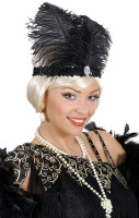 Preview: Sequin headband with diamond and feather