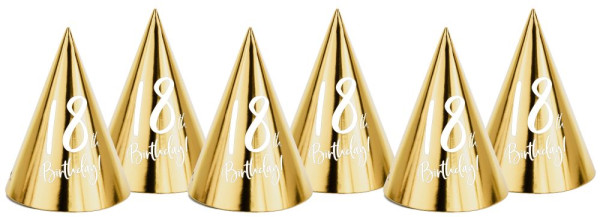 6 chapeaux de fête dorés pour le 18e anniversaire