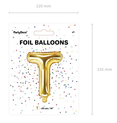 Folienballon T gold 35cm 3
