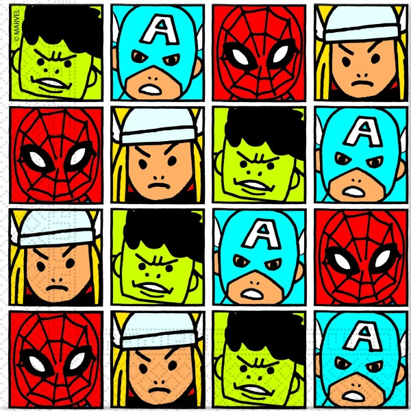 20 Servilletas Marvel Comic Heroes 33cm
