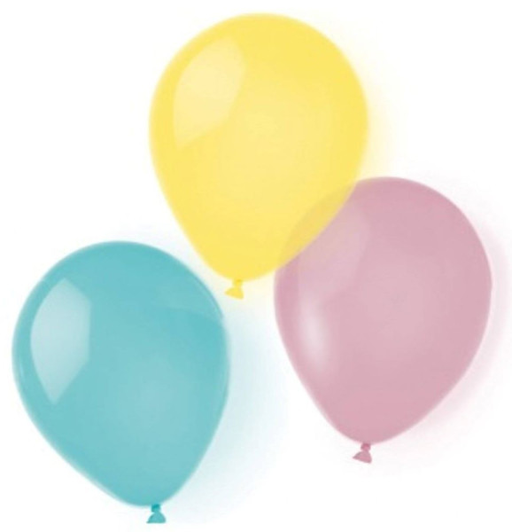8 pastelfarvede balloner 25 cm
