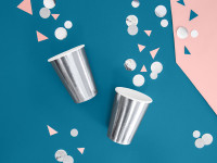 Preview: 6 silver metallic paper cups 220ml