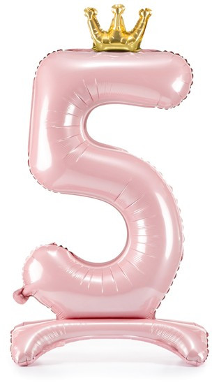 Ballon aluminium sur pied rose clair numéro 5
