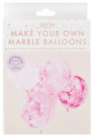 Anteprima: 5 palloncini marmorizzati rosa fai da te