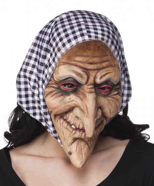 Wrinkled witch latex mask