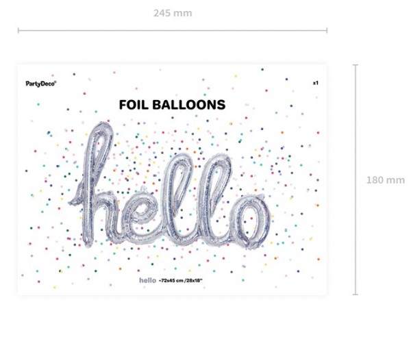 Holografisk Hello folieballong 72cm 4