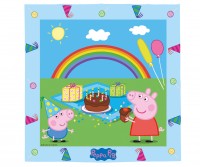 20 serviettes arc-en-ciel Peppa Pig 33 x 33 cm