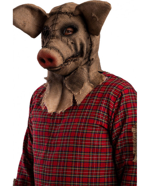 Psycho pig mask with movable jaw