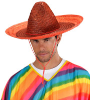 Aperçu: Chapeau de paille Sombrero orange 48cm