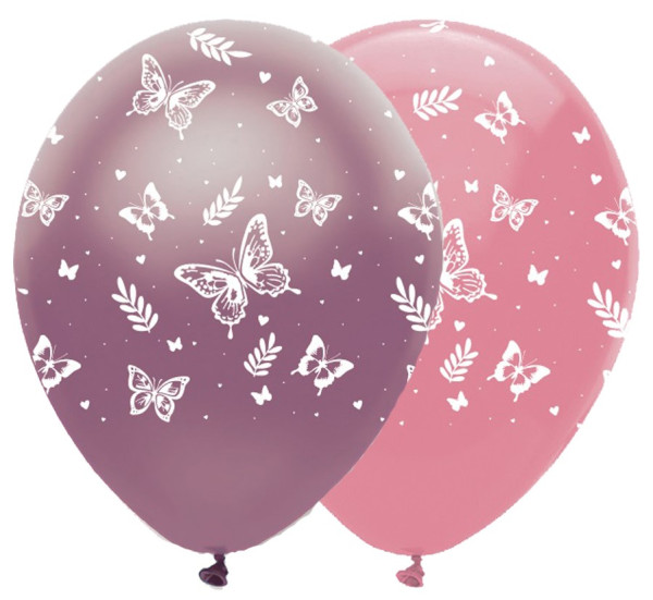 6 Eco Fly Butterfly Ballons 30cm