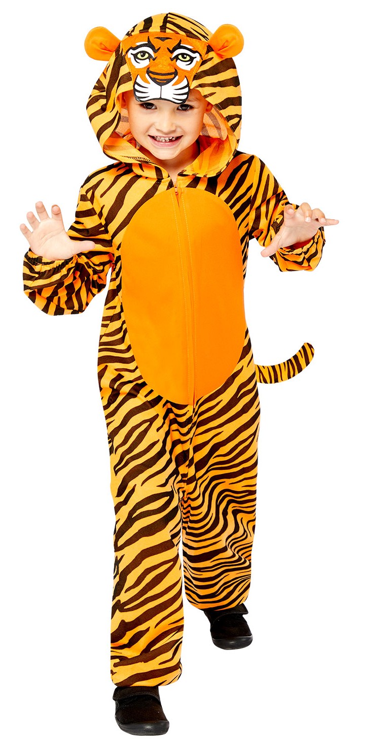 Tiger Kinder Plüschkostüm Karneval Fasching Dschungel Kostüm Jungen Mädchen 