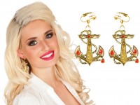 Preview: Golden noble anchor earrings