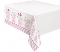 Elephant Baby Party Tablecloth Pink 137 x 213cm