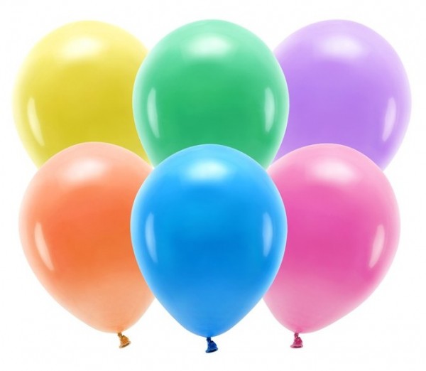 10 Eco pastel balloner farvet 26cm
