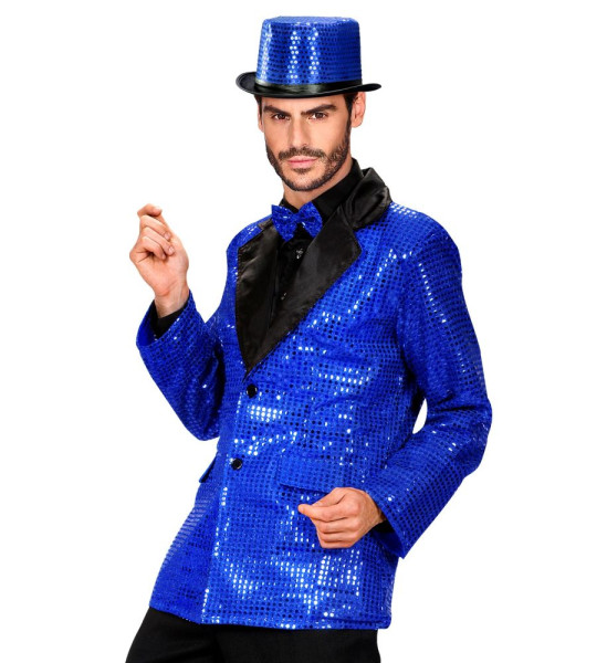 Sequin jacket for adults blue