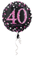 Pink 40th fødselsdag folie ballon 43cm