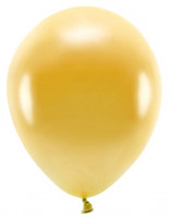 10 Eco metallic balloons gold 26cm