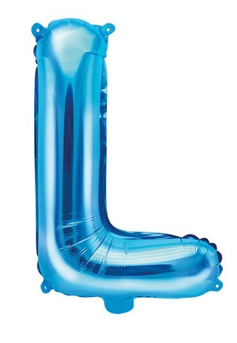 Folieballon L azuurblauw 35cm