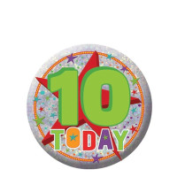 10 Today Geburtstags Button holografisch 5,5cm