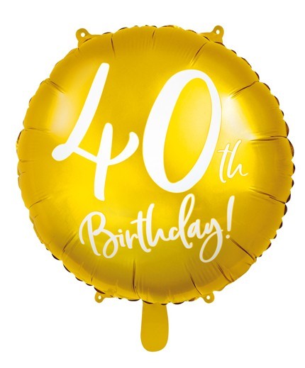 Glanzende 40e verjaardag folieballon 45cm
