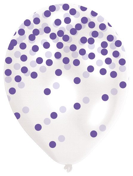 6 balonów kolorowe konfetti deszcz 27,5 cm 5