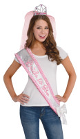 Pretty Satin Bride To Be Sash With Bow Light Pink-White