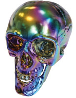 Figurine de décoration crâne colorée 20cm