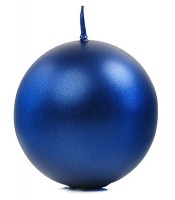 Anteprima: 10 candele a sfera blu gelsomino metallizzato 6cm