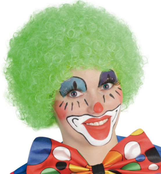 Afro clown peruk grön