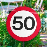 Traffic sign 50 flower beds 52cm