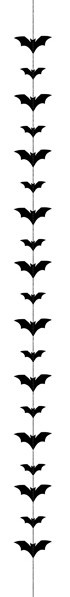 Vær skræmmende Bat Garland sort 1,5m 2
