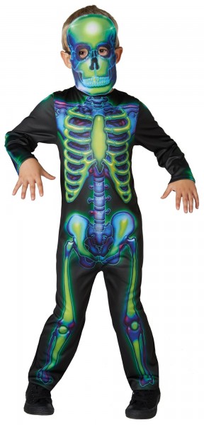 Neon Skeleton Aron Kids Costume