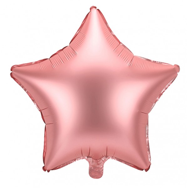 Folieballonstjerne rose guldmat 70cm