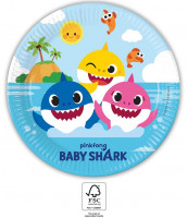 8 papierowych talerzy FSC Baby Shark 23 cm