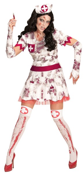 Bloody zombie nurse costume for women 3