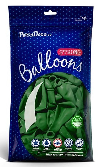 100 balonów gwiazdkowych zielony jodłowy 30 cm