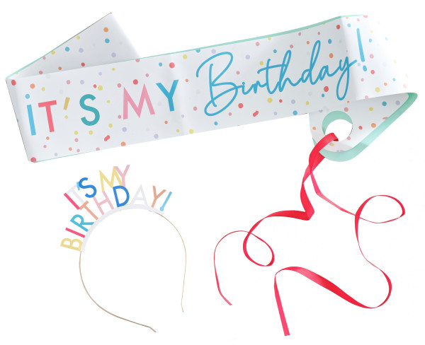 Kolorowy urodzinowy 2-częściowy zestaw urodzinowy