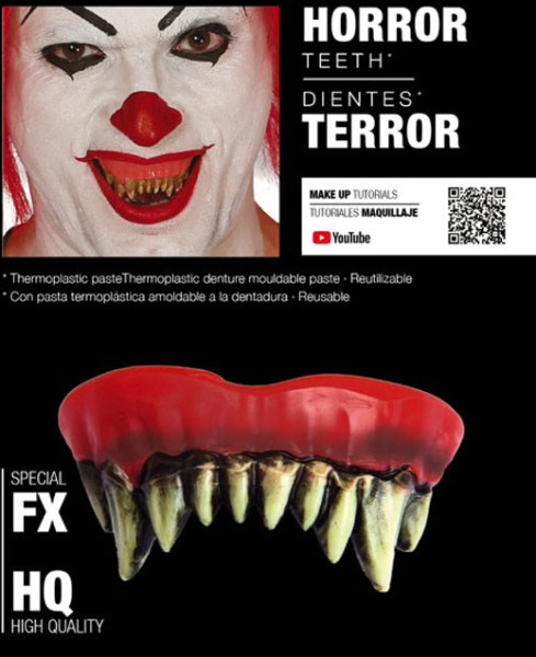 Scary horror clown teeth