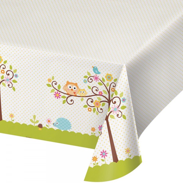 Woodland baby shower tablecloth 2.74 x 1.37m