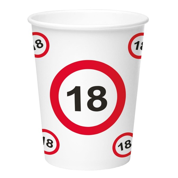 8 kubek znak drogowy 18 urodziny