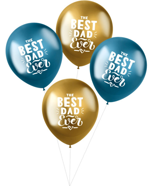 4 shimmering Best Dad ever balloons