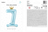 Preview: Babyblue number 7 standing foil balloon