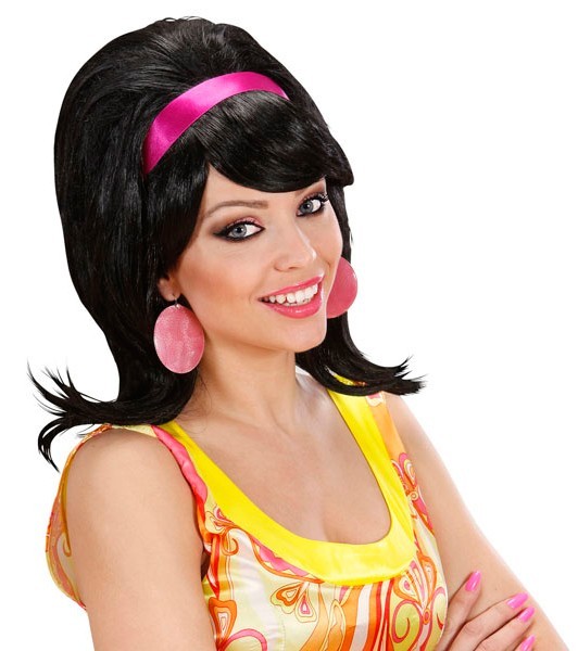 Misty 60s wig with a pink headband