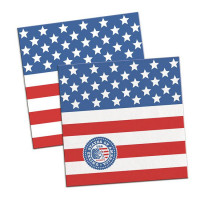 20 paper napkins USA Party 2-ply