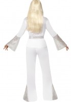 Vista previa: Disfraz mujer karaoke niña 70s blanco