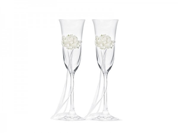 Wine glasses with flower