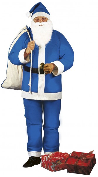 Blauwe kerstman kostuum
