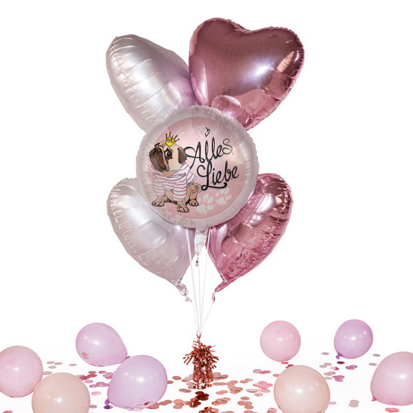 Heliumballon in der Box Geburtstag Mops