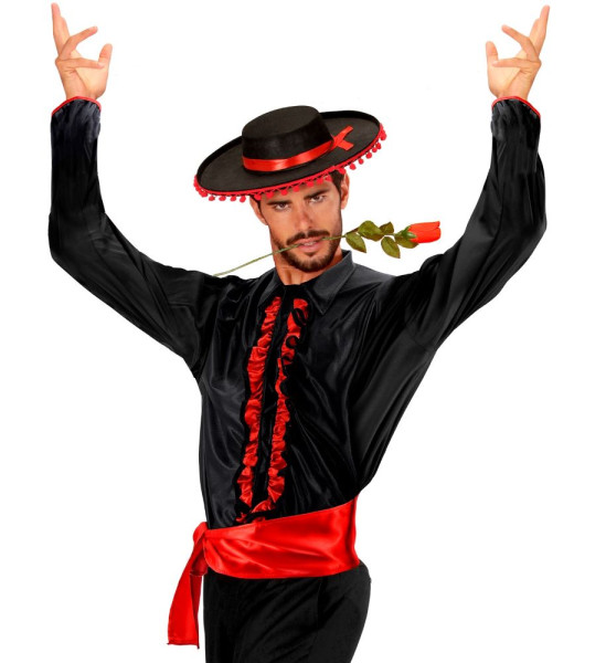 Chemise à volants danseuse de flamenco noire