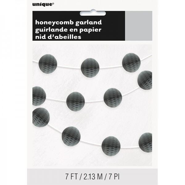 Honeycomb ball girlander party night silver 213cm 2